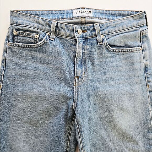 Derek Lam 10 Crosby Jane Mid Rise Flip Flop Flare Light Wash Denim Jeans 29 - Picture 5 of 14